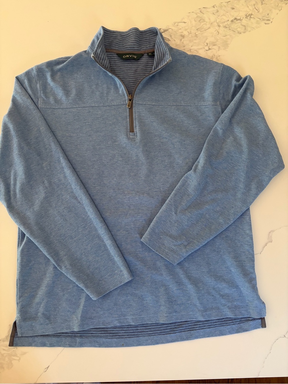 Orvis Men's M Blue Quarter-Zip Sweater